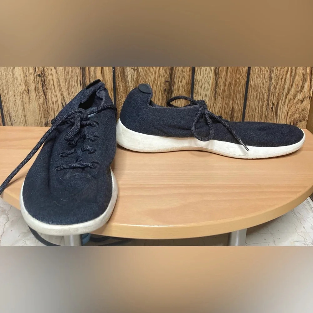 Men ALLBIRDS Dark Gray lace Up Merino Wool Runner Sneaker Sz 12 Shoes